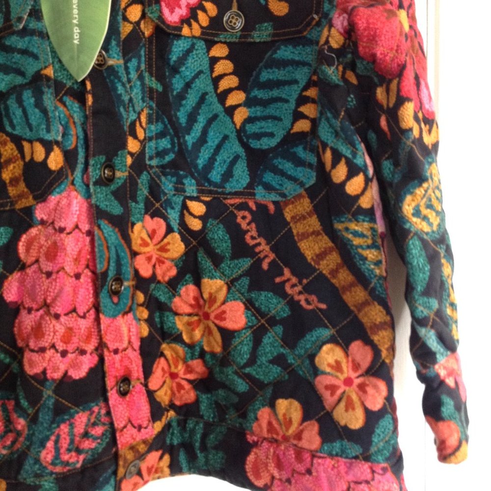 FARM Rio Flowerdoscopic Gabardine Jacket Floral Spring - Picture 13 of 16